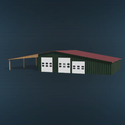 Machineshed With Canopy Roof