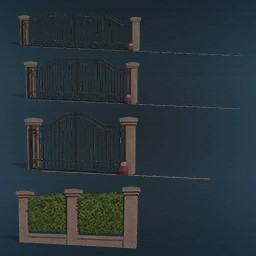 Brick Fence With Sliding Gates