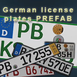 German Licenseplate Incl. Shorttime And Season (Prefab*)