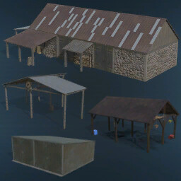 Old Farm Building Set